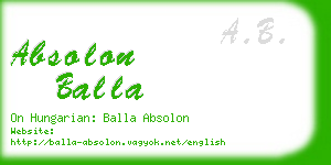 absolon balla business card